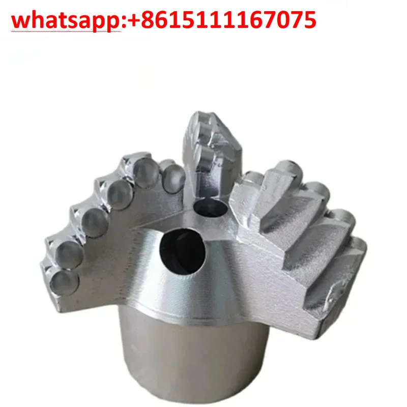 3-Wing Concave PDC Non-Coring Drill Bit, Hard Alloy Rock Soil Drilling Scraper Bit For Water Well And Geological Exploration