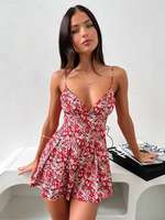 Avrilyaan Fragmented Flower Deep V Backless Sexy Dress Women 2024 Elegant Evening Party Dress Bodycon Mini Summer Dress Vestidos