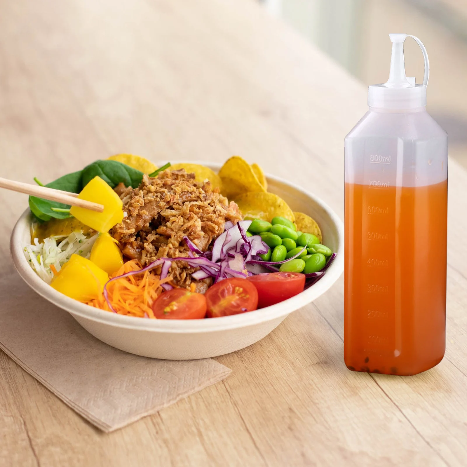 

2Pcs Squeeze Sauce Bottles Large Diameter Condiment Droppers for Liquid Easy Pouring Plastic Kitchen Bar Supplies Mustard