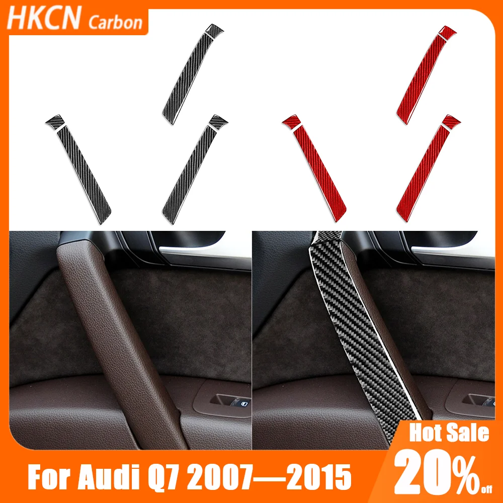 

For Audi Q7 4L 2007—2015 Carbon Fiber Car Accessories Inner Door Armrest Panel Decals Interior Cover Trim Sticker Modification