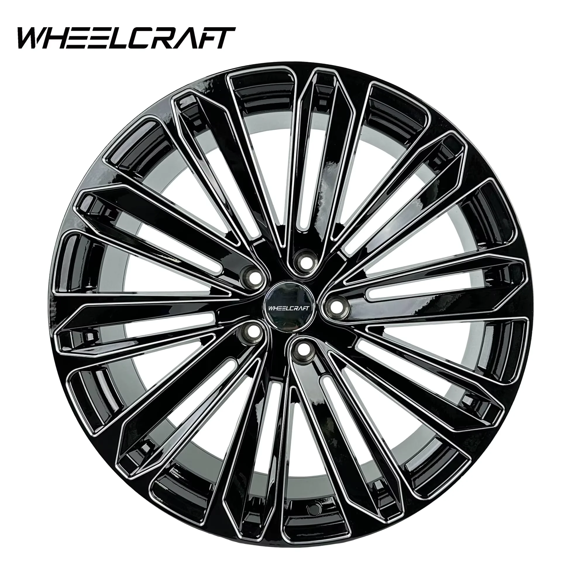 Aluminum Casting 20 Inch Alloy Wheels 9.5J 26mm Offset Multi Spoke Black Milling Retrofit Upgrade Wheels for