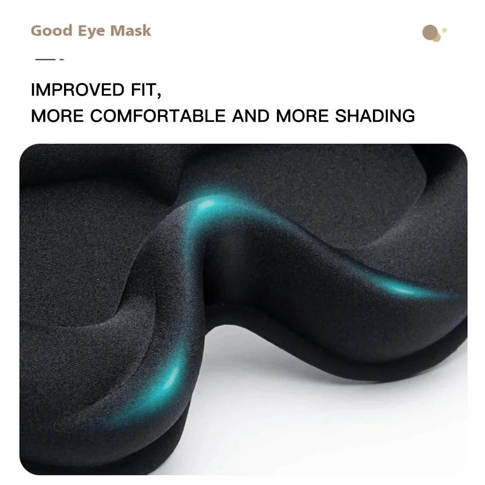 3D Sleep Mask Blindfold Sleeping Aid Eye Mask Soft Memory Foam Face Mask Eyeshade 99% Blockout Light Slaapmasker Eye Cover Patch image 3