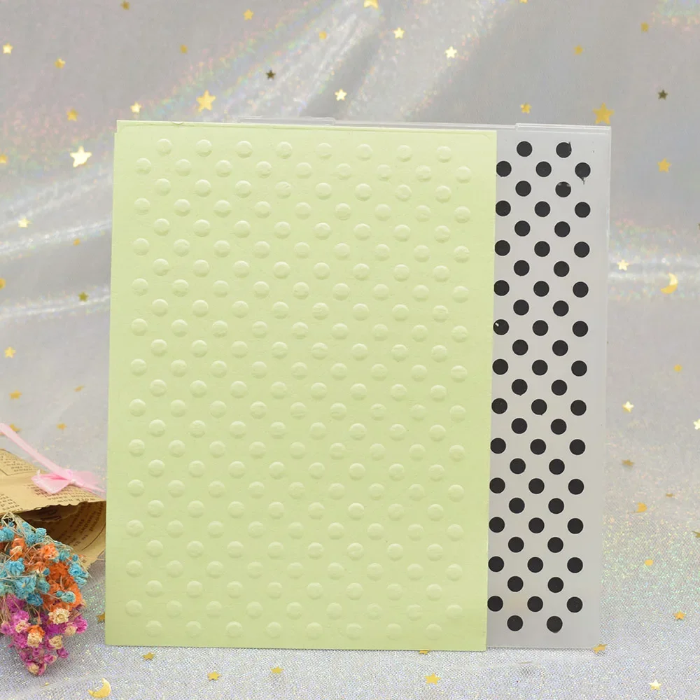 Dots Pattern 3D Embossing Folders for DIY Scrapbooking Card Making Paper Craft Plastic Template Stencil