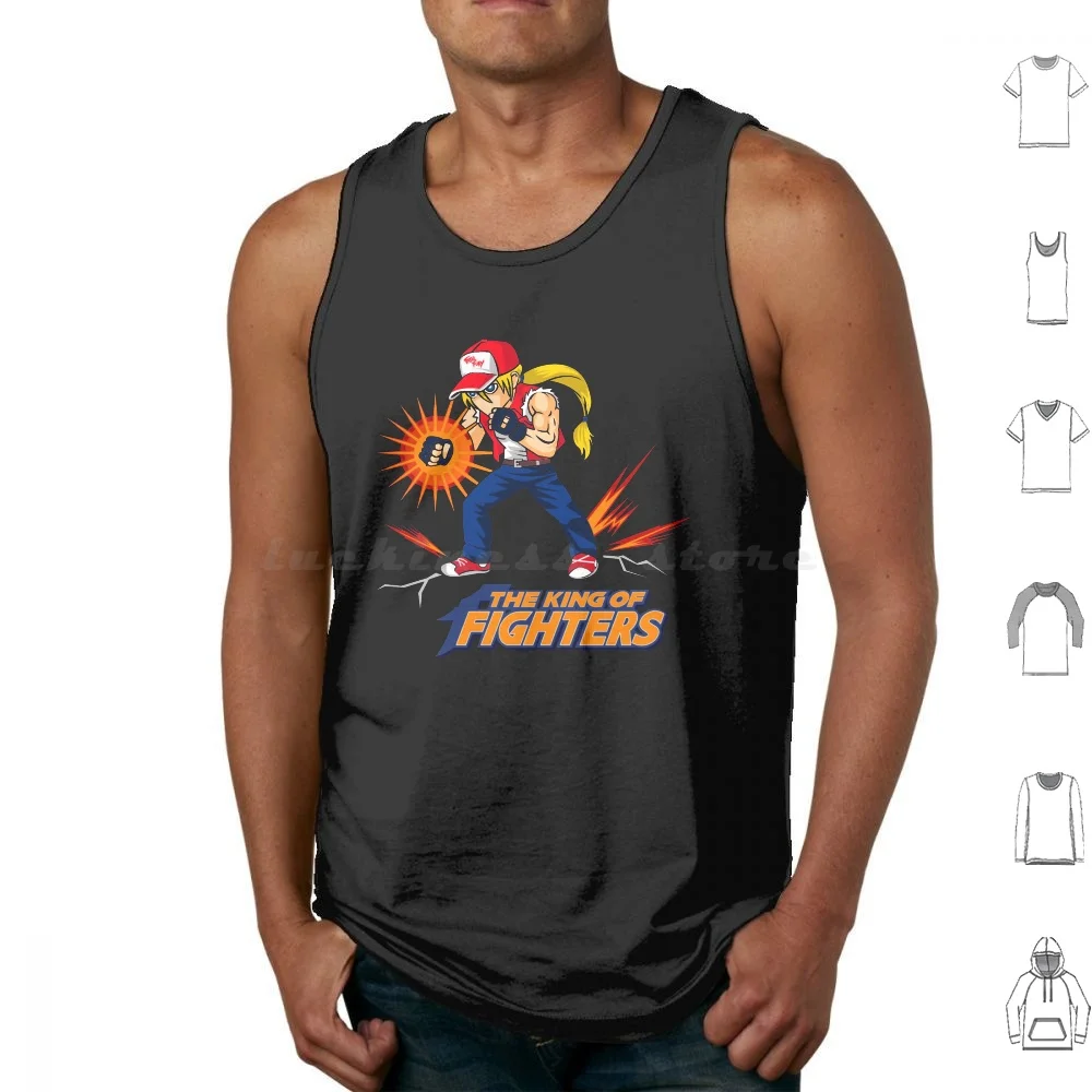 Fury Tank Tops Print Cotton Gamer Player Gaming Video Games Consoles Logo Symbol Fighter Fighting Arcade King Fatal Terry