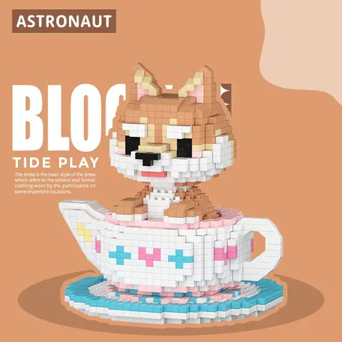 Söt djur tekopp hund mikro diamantblock liten tekopp pudel shiba papillon maltesisk schnauzer bichon nanobrick byggkloss leksak 10 best sales nanobrick - №8