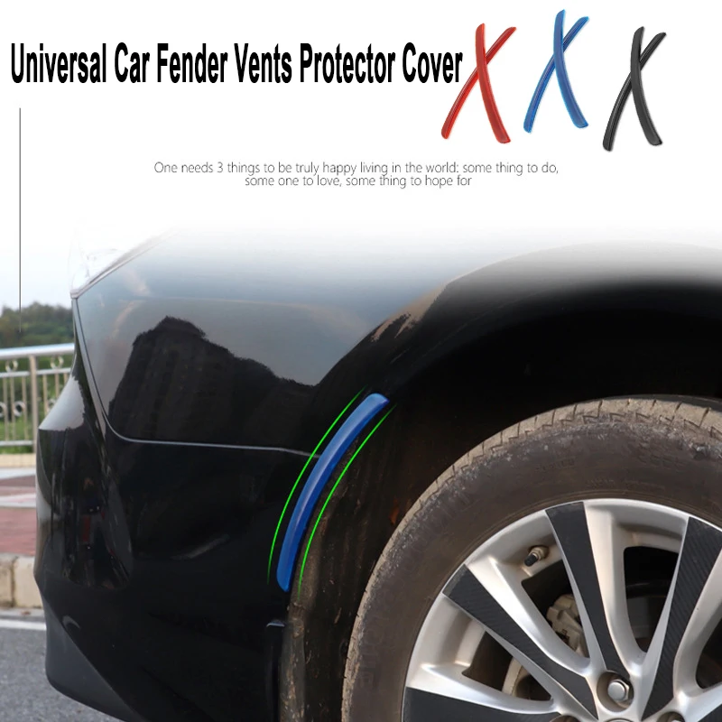 2PCS Rubber Universal Car Wheel Eyebrow Anti-scratch Arch Strip Protection Sticker Fender Vents Anti-collision Decoration Trim