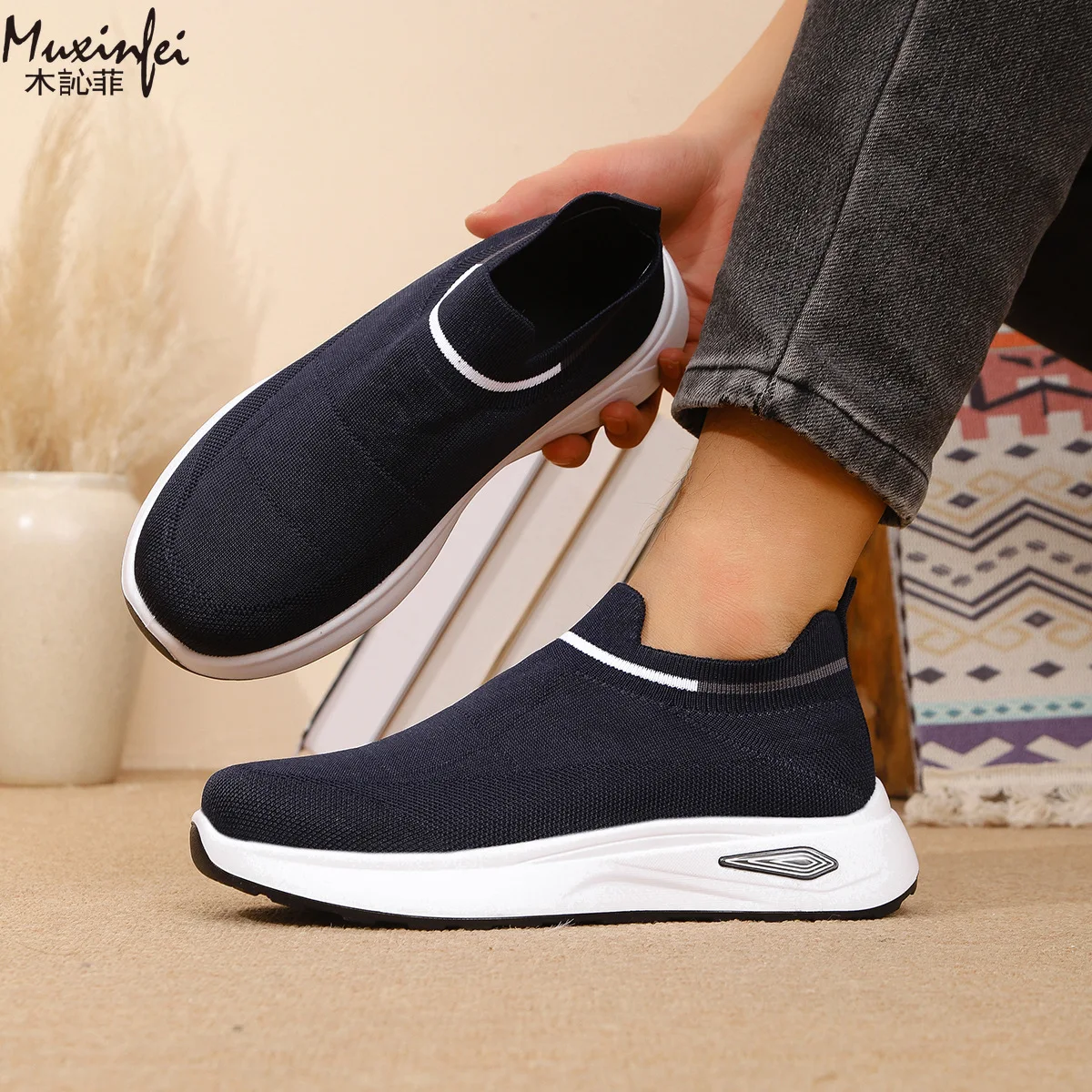 

2026 New Men's Shoes Summer Breathable Non slip Sports Shoes Comfortable and Durable Casual Single Shoes