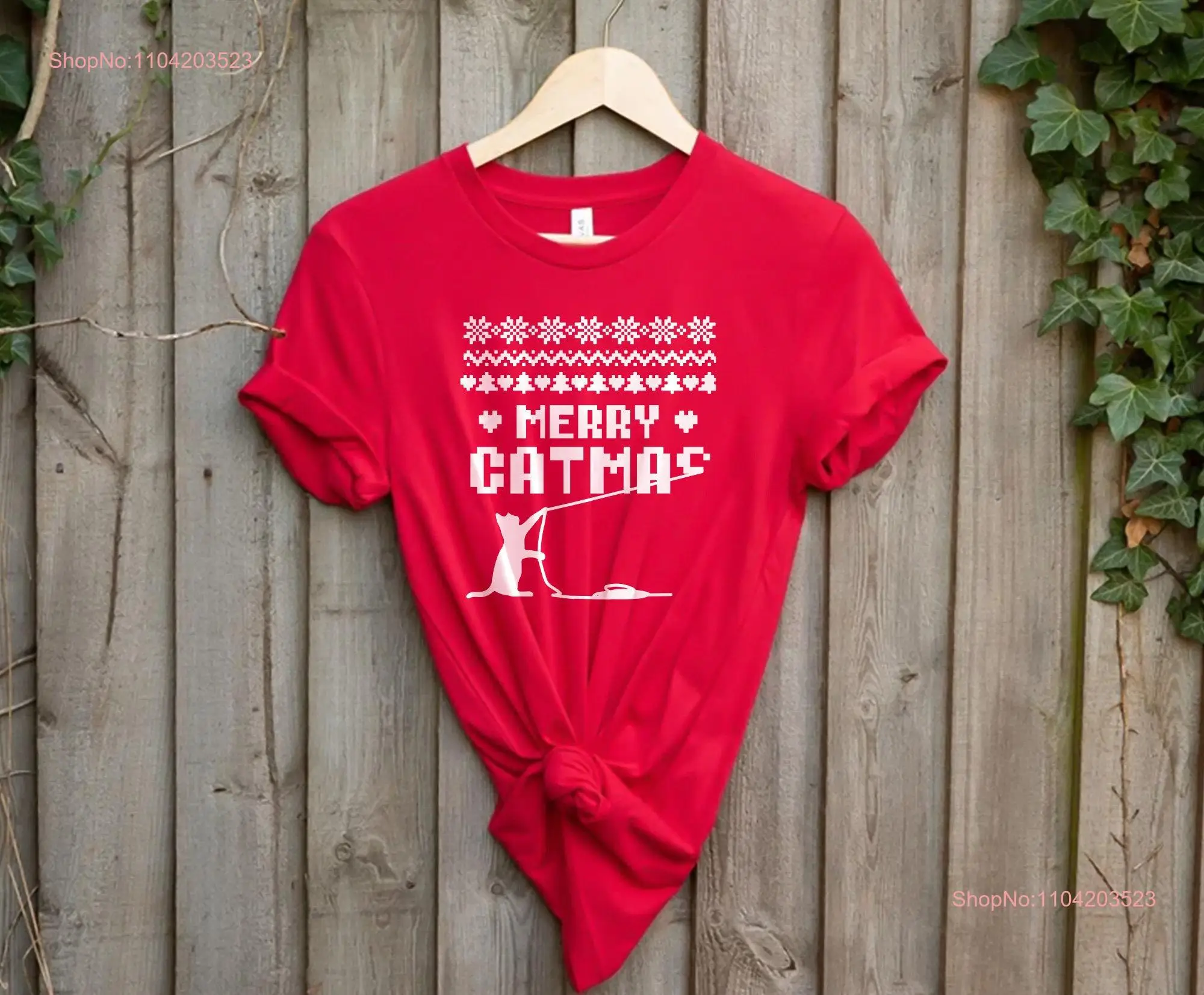 

Рубашка Merry Catmas с котом, рождественский вязаный уродливый свитер с длинными или короткими рукавами