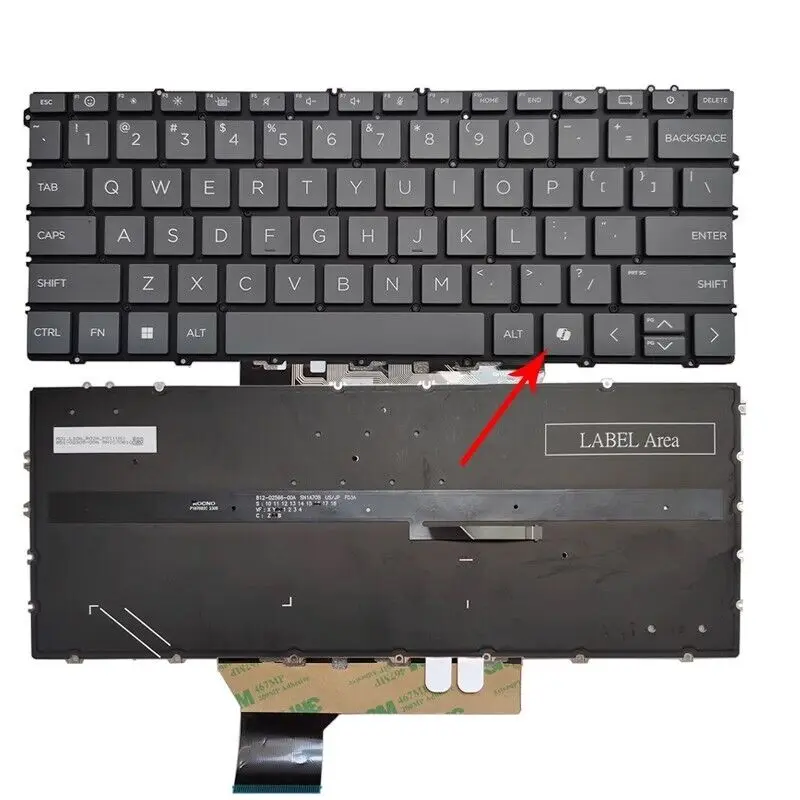 

Новая американская клавиатура с подсветкой и клавишами AI для ноутбука HP ENVY X360 16-ac 16-ad