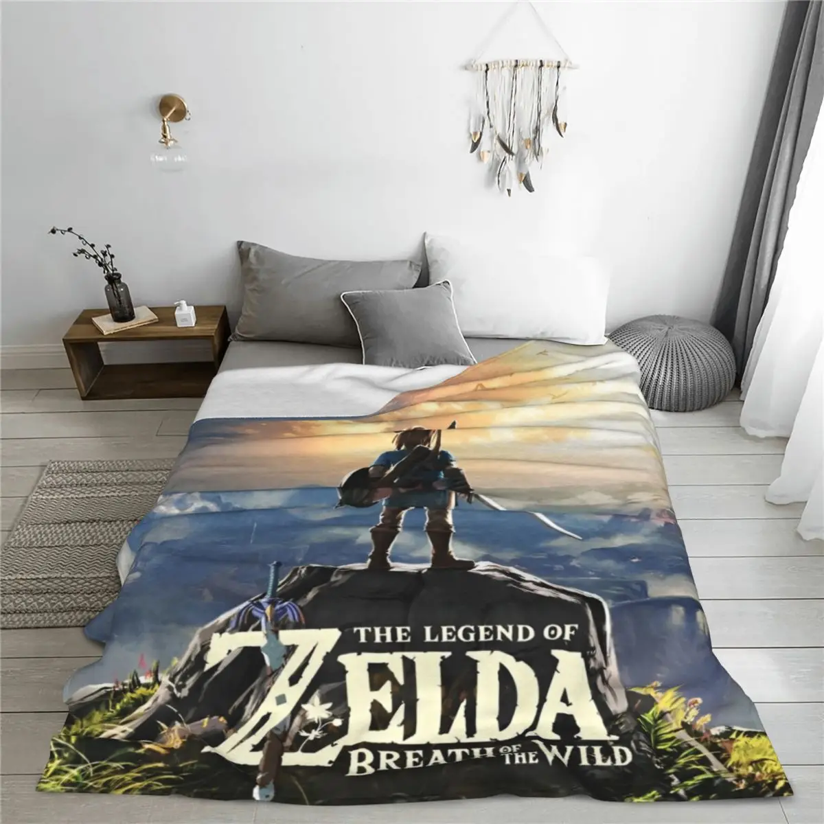 Z-Zelda-a-Link Cartoon Game Blanket Fleece Textile Decor Multi-function Lightweight Throw Blanket for Bedding Office Bedspread