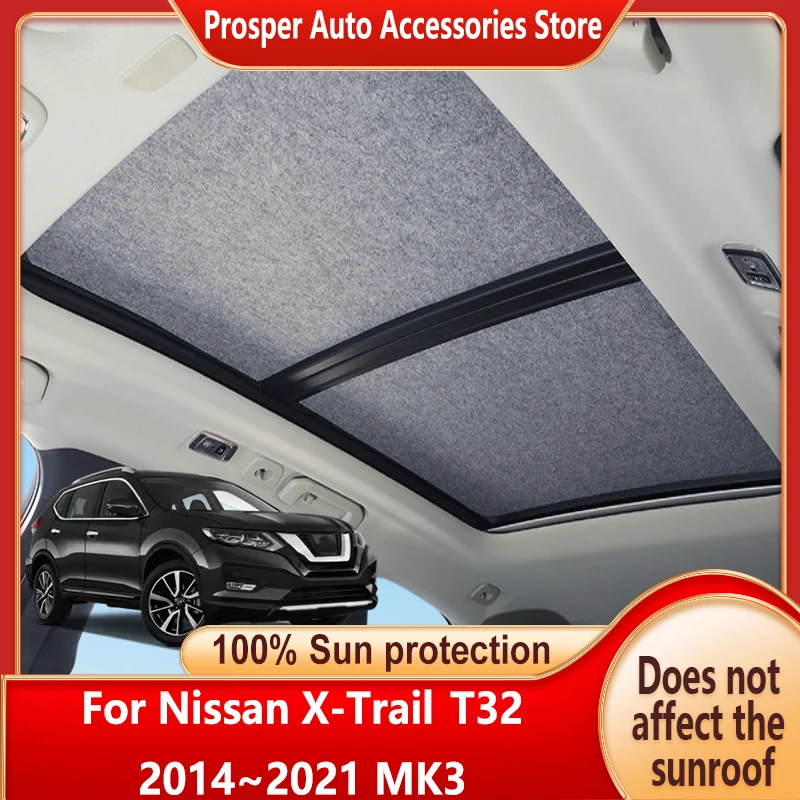 

Car Panoramic Sunroof Insulation Roof Visor For Nissan X-Trail 2014~2021 MK3 Protection Adsorption Sky Curtain Sunshade Anti-UV
