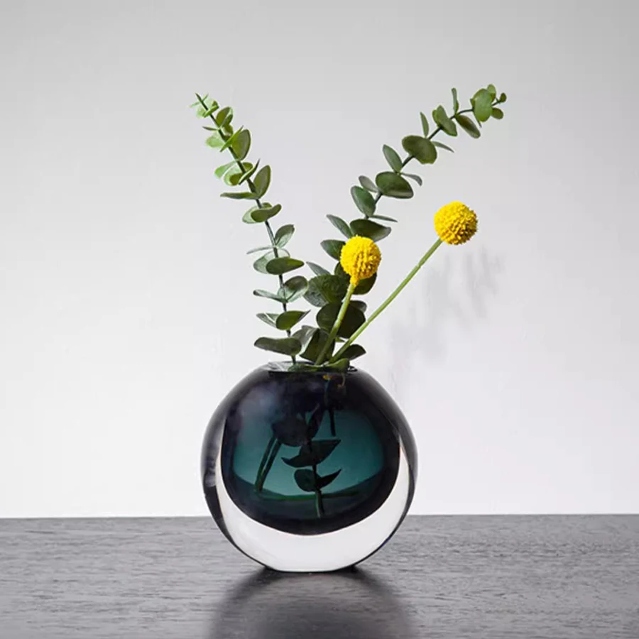 

Elegant Vase Home Decor Original Outdoor Round Vase Modern Glass Unique European Minimalist Nordic Transparent Jarron Home Decor