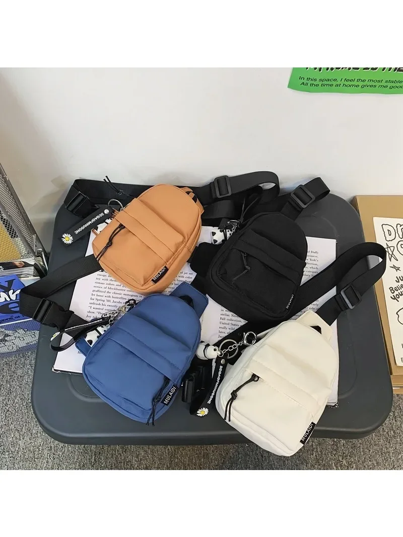 

New waterproof crossbody bag, versatile solid color single-shoulder bag, Korean style