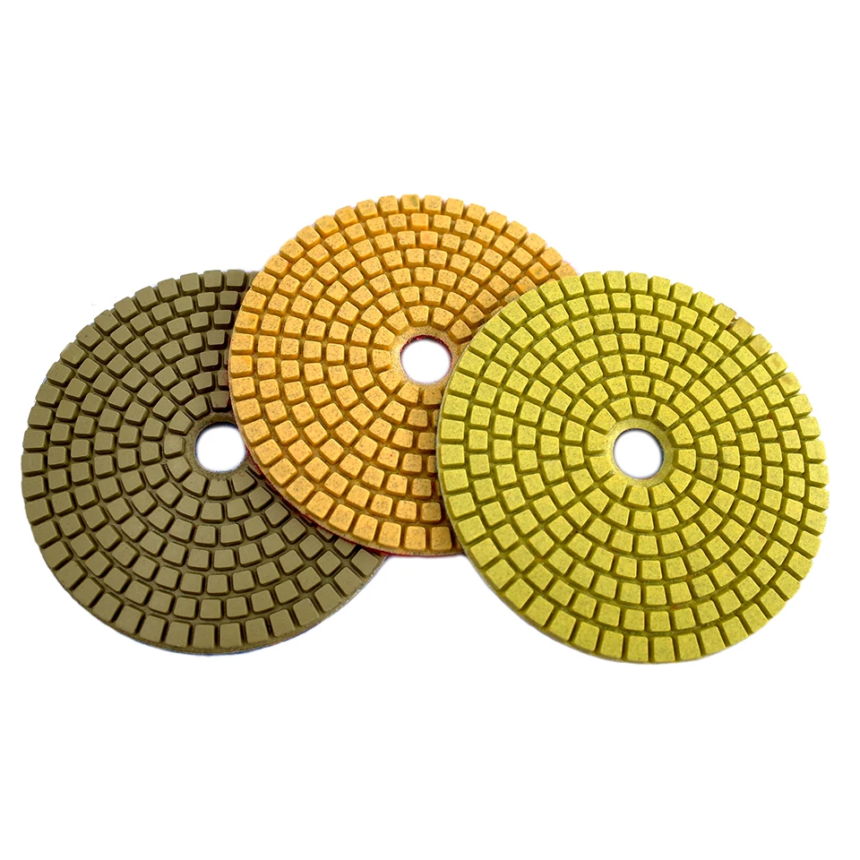 16 Buah Kit Bantalan Pemoles Berlian 3/4 Inci 80/100Mm Basah/Kering untuk Batu Granit Pemoles Marmer Penggunaan Set Cakram Gerinda