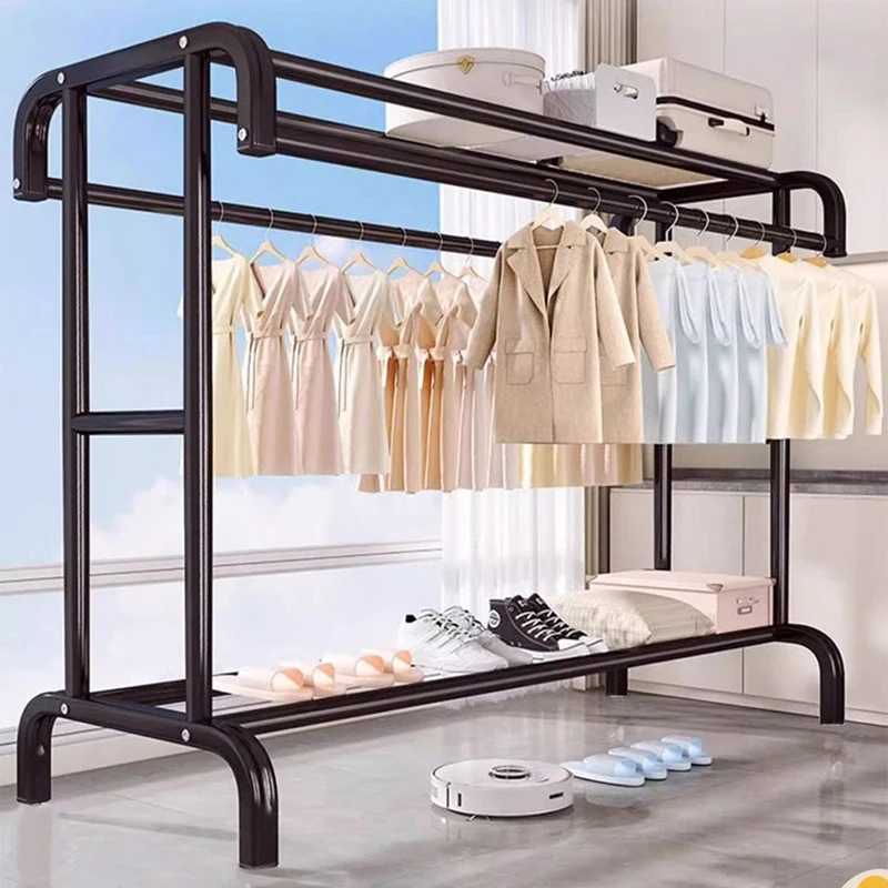 

Clothes Rack Household Indoor Bedroom Balcony Drying Hanger Floor-To-Ceiling Coat Rack Thickening Simple Drying Rack