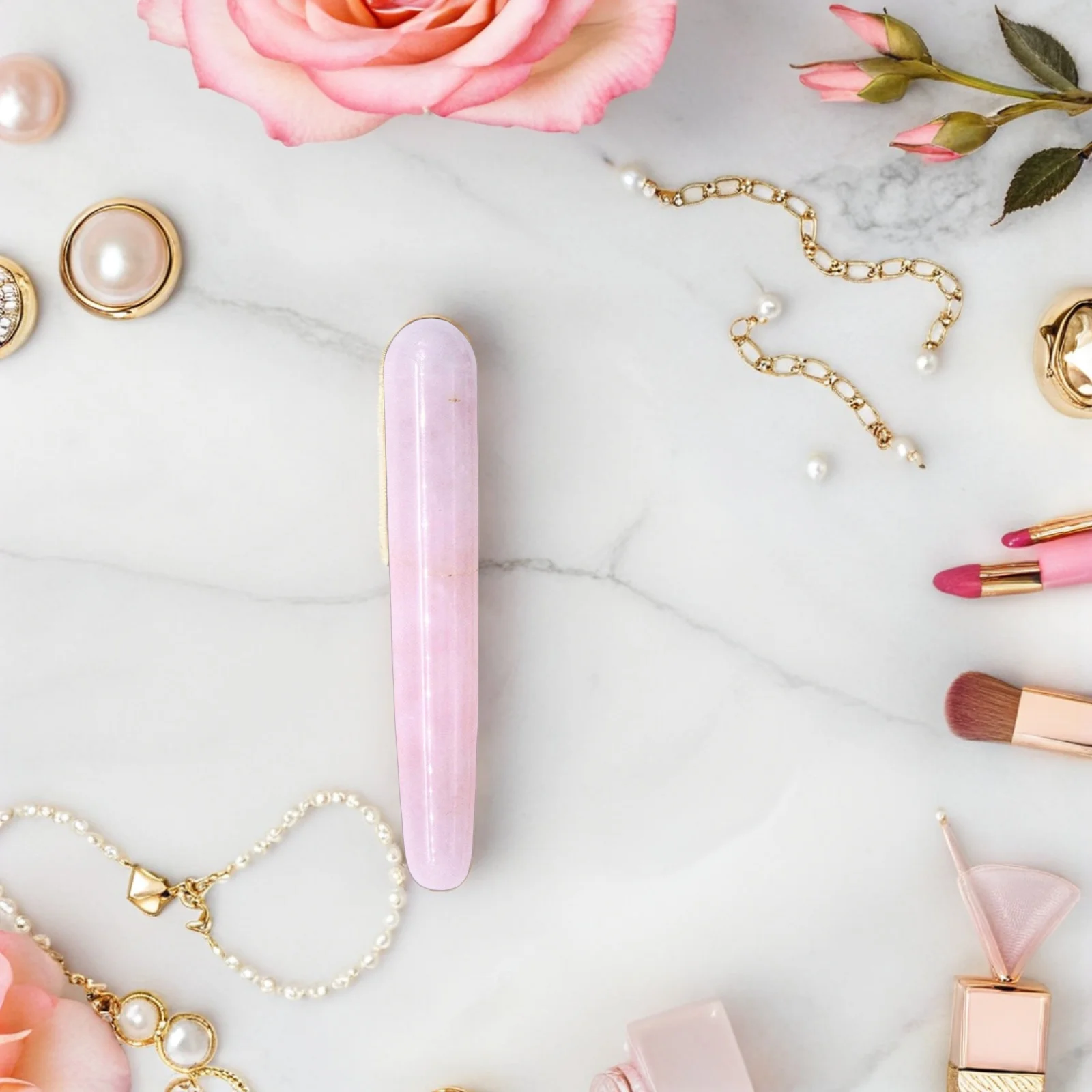 เครื่องนวดหน้าหยกสีชมพู ต่อต้านริ้วรอย เครื่องมือดูแลผิวสำหรับอาการบวม บรรเทาอาการปวด น้ำหนักเบา พกพาสะดวก