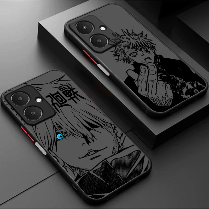 Anime Gojo Jujutsu Kaisen For Xiaomi Poco C65 M6 M5 M4 F5 F4 F3 X5 X4 X3 5GFrosted Translucent Phone Case