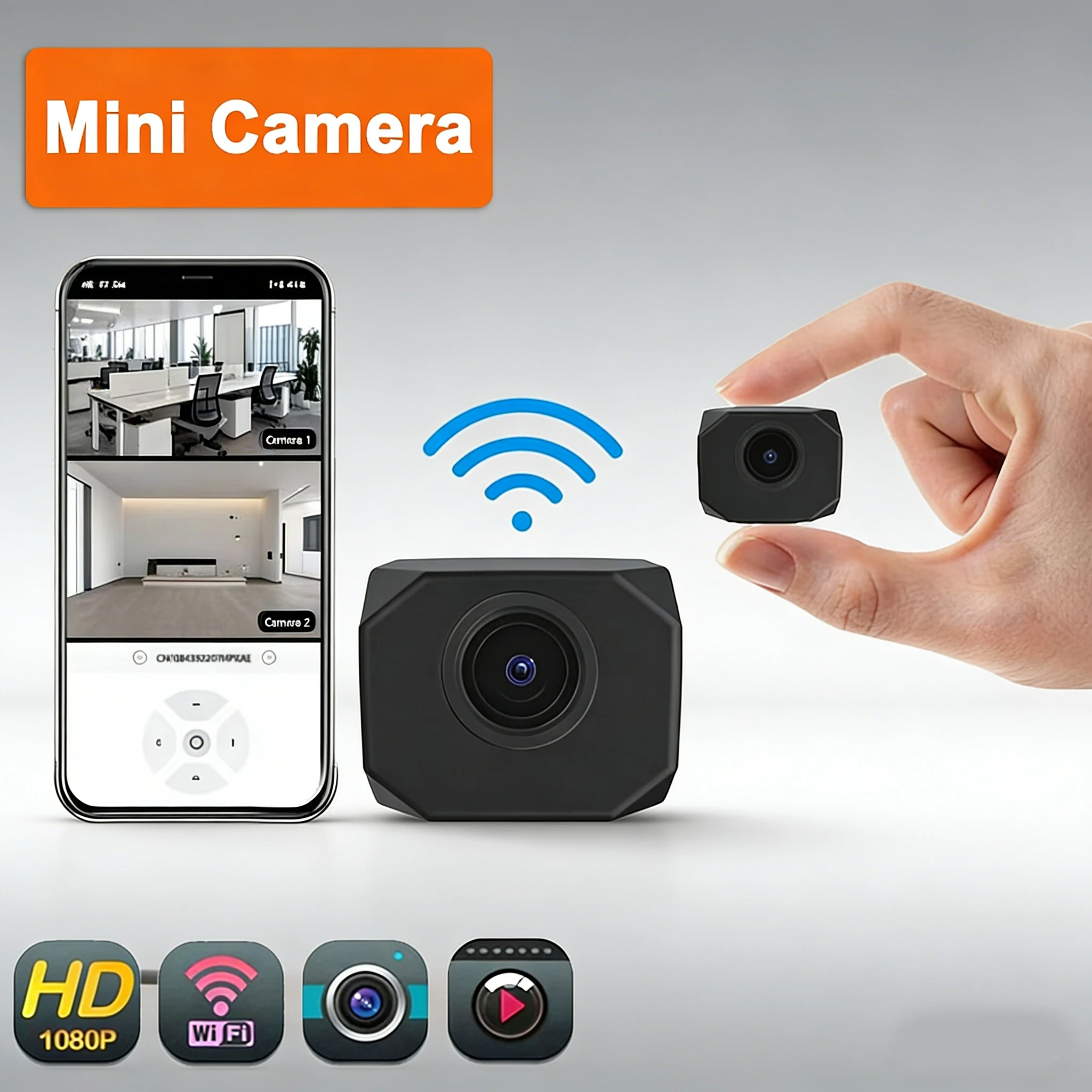 4K HD Mini Wifi Wireless Security Camera Night Vision Home Surveillance Remote Intelligent Camcorder for Protection