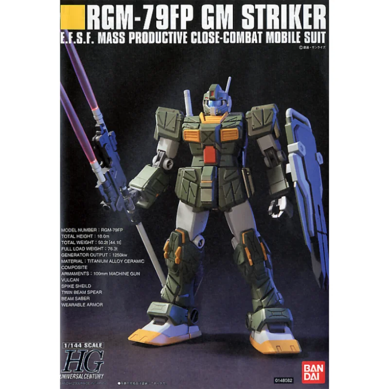 Bandai Original 1/144 HGUC RGM-78FP GM StrikerAction Figure Assembly Model Kit Collectible Gifts