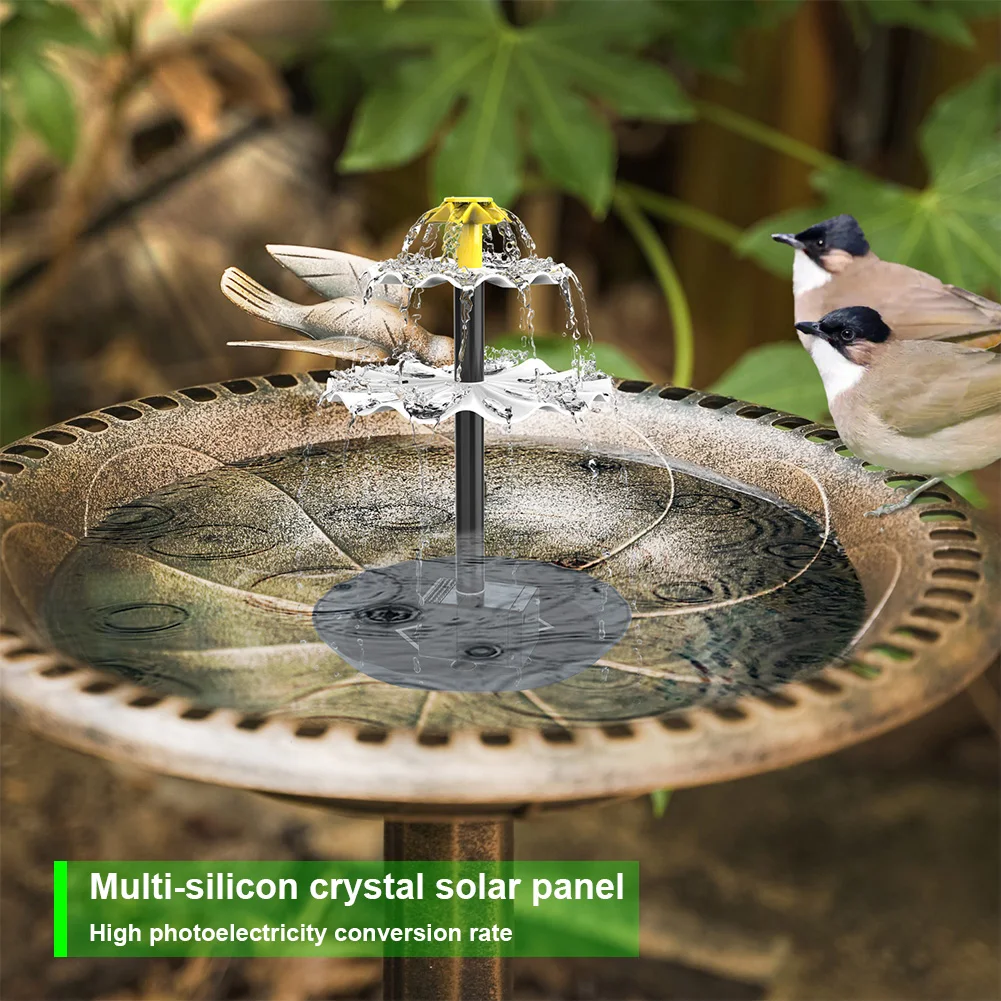 Fuente de agua de 3 niveles con panel solar Fuente de baño de pájaros solar Bomba de fuente de 3,5 W multifunción para patio Balcón