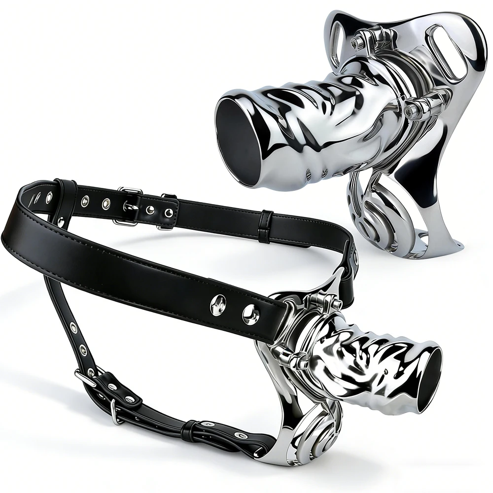 LEZEE Metal Cock Support Device Male Chastity Cage Rod Holder Delay Ejaculation Penis Holder Steel Dick Extender Urethral Lock