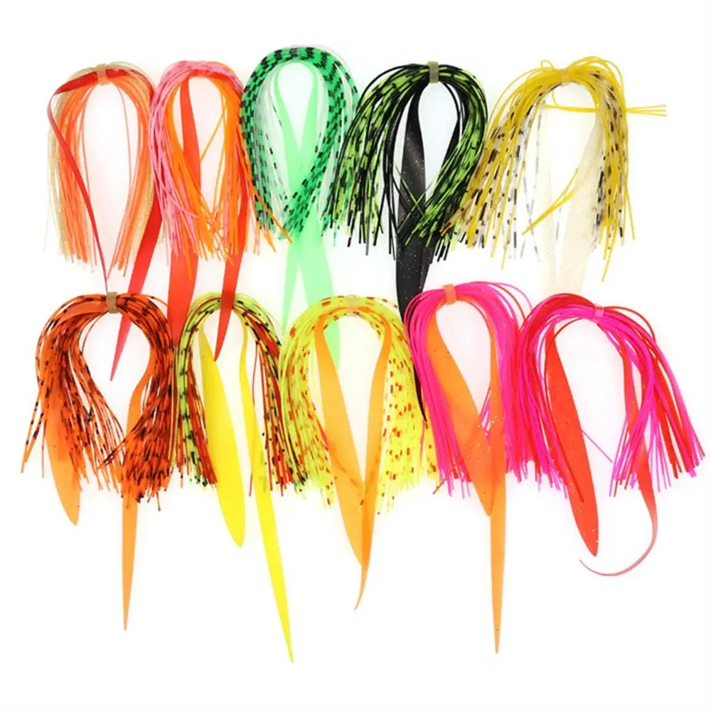 Fish Tackle 40 Strands Silicone Skirt Trailer Silk Fly Tying Jig Lures Skirt Artificial Multi Color Skirt Tying Material Madai