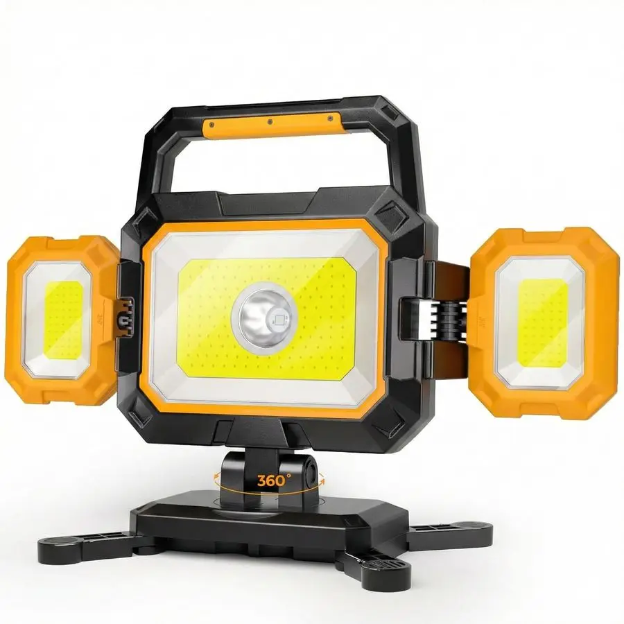 

35W Rechargeable Work Light, 3500LM Magnetic LED Work Light with 6 Modes, Battery Powered Portable Mechanic Lights with 360Rotat