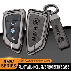 Car TPU Zinc Alloy Key Case Bag For BMW 1 3 5 7 Series X1 X3 X5 X7 G20 G30 F30 G11 G01 G08 G05 Car Key Chain Car Metal Key Shell