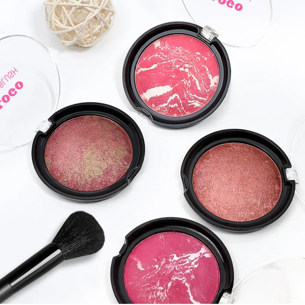 Floral Multicolor Baked Blush Powder Matte and Shimmer Vegan Makeup Private Label Custom Logo Wholesale Palette Blusher
