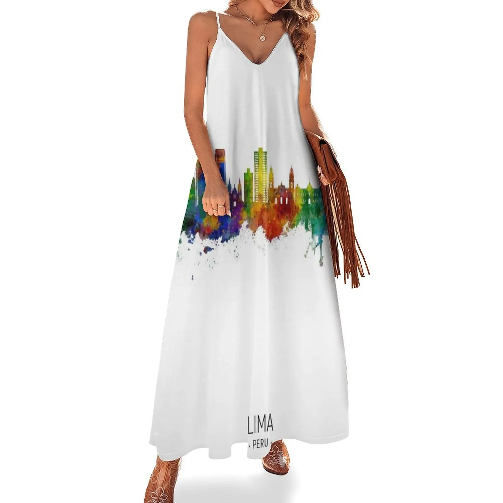 

Lima Peru Skyline Sleeveless Dress loose women's dress evening dresses ladies