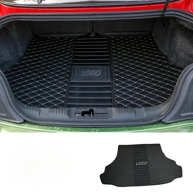 For Ford Mustang Car Truck Mat Antiskid Car Leather Rear Trunk Mat Waterproof Anti-dirty Floor Mats