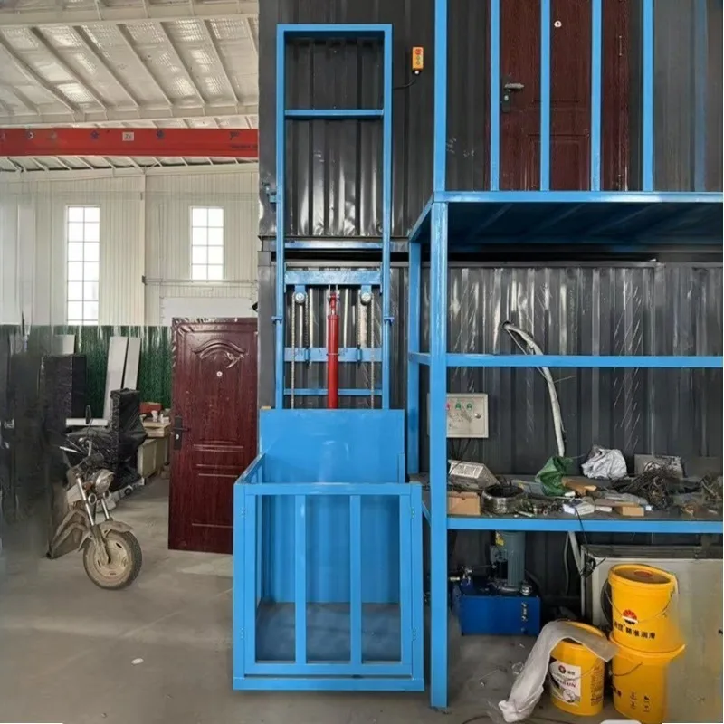 Hydraulic Freight Elevator Guide Rail Type Lifting Platform Simple Small Anti‑fall Electric Lift For Factory Warehouse