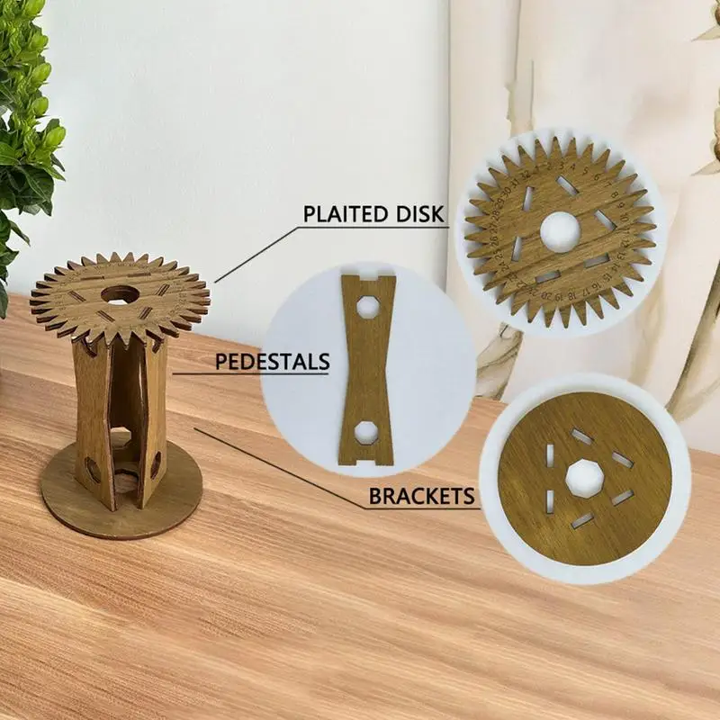 Thread Weaving Disk Wooden Stand DIY Rope Cord Crafts & Knitted Wire Braid Device Portable Bracelets Braided Weaving Board tool