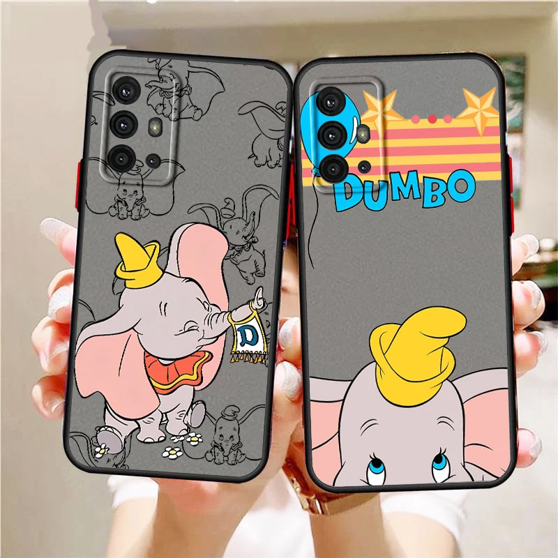 Disney Cartoon Dumbo Cartoon Animation Frosted Translucent For Samsung Note 20 A35 A03 A54 A31 A22 A34 A14 A24 A04 A55 5G Back