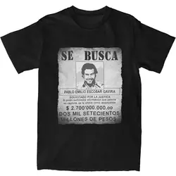 Men's Pablo Escobar Vintage T-Shirts Art Movie Cool Cotton Top Tees Summer Short Sleeve T Shirt O-Neck Fashion Tshirt Large Size