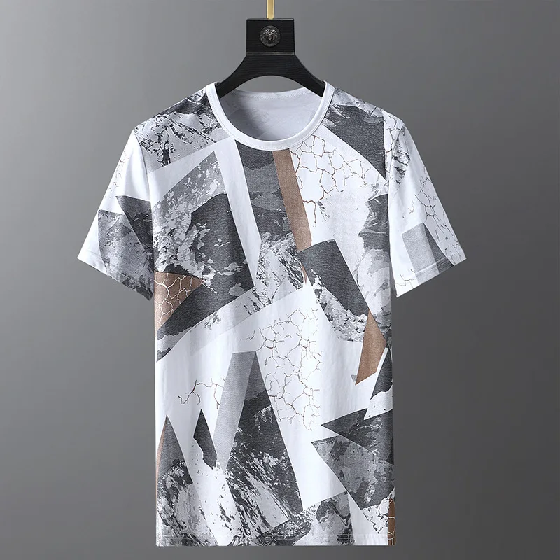 Camisetas con estampado de grafiti para hombre, ropa informal de manga corta a la moda, talla grande 8XL, 9XL, 10XL, verano, 2022