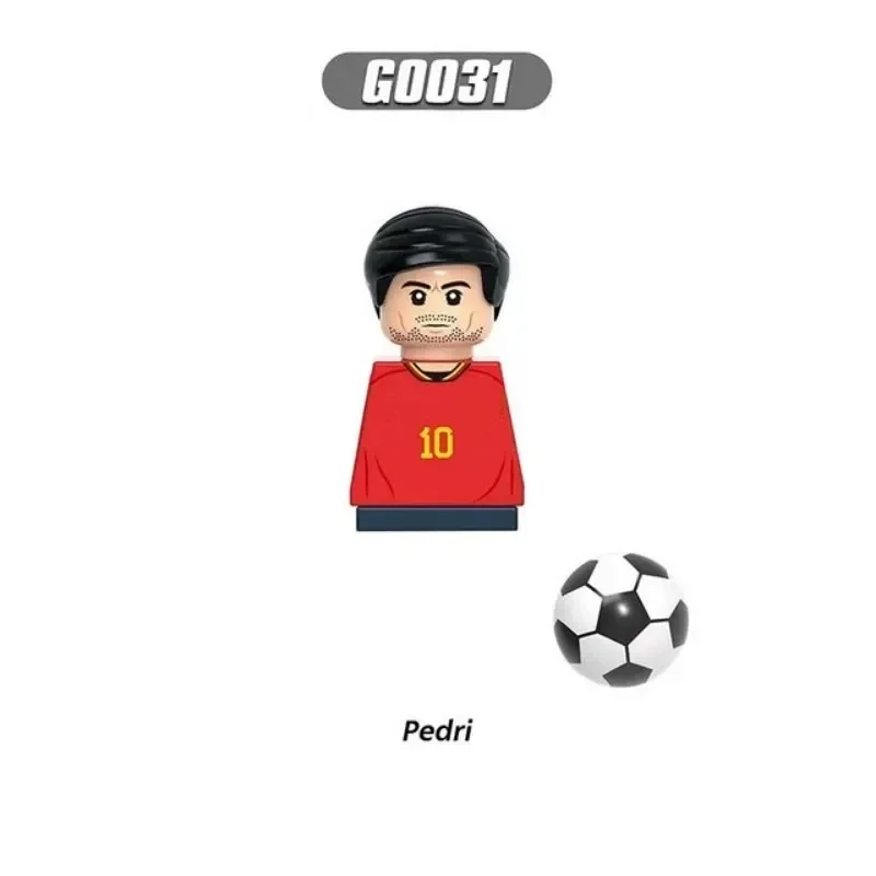 Figuras de jugadores de fútbol de fama mundial, minibloques de construcción de acción de Messi, Ronaldo, Neymar, kawandoski, modelo de juguete,