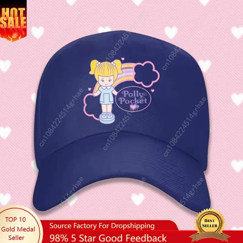 

Vintage Cartoon Music Polly Pocket Adjustable Baseball Cap Couple Women Trucker Hat Summer Casual Hiking Fishing Snapback Cap