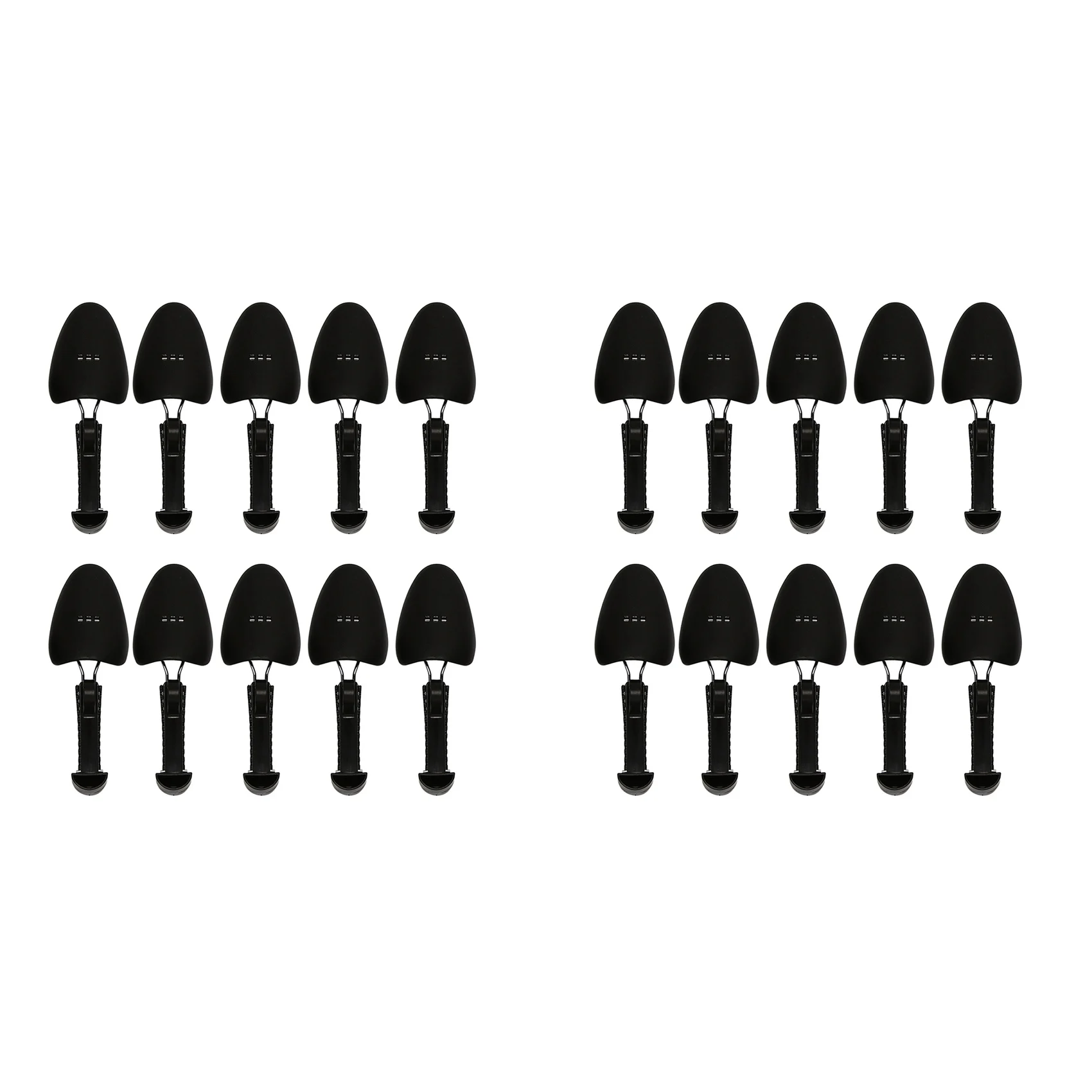 ABUM-10 أزواج من البلاستيك العملي بطول قابل للتعديل للرجال، حامل أحذية نقالة على شكل شجرة (أسود)