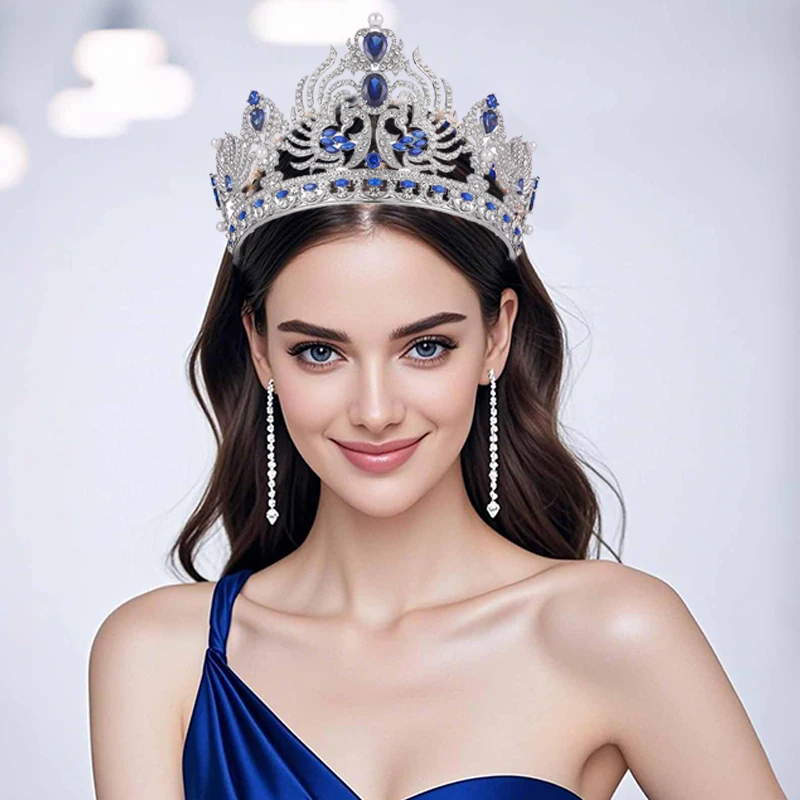 

Gorgeous Baroque Zircon Wedding Crowns, Bridal Headwear & Tiaras for Birthdays, Queen Parties & Pageants