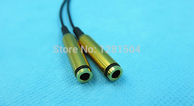 Bán sỉ Nhiều Màu Kim Loại 3.5 mét stereo mini jack 1 Nam để 2 Nữ Splitter Tai Nghe Âm Thanh AUX Cable DHL/ fedex 100 cái/lốc