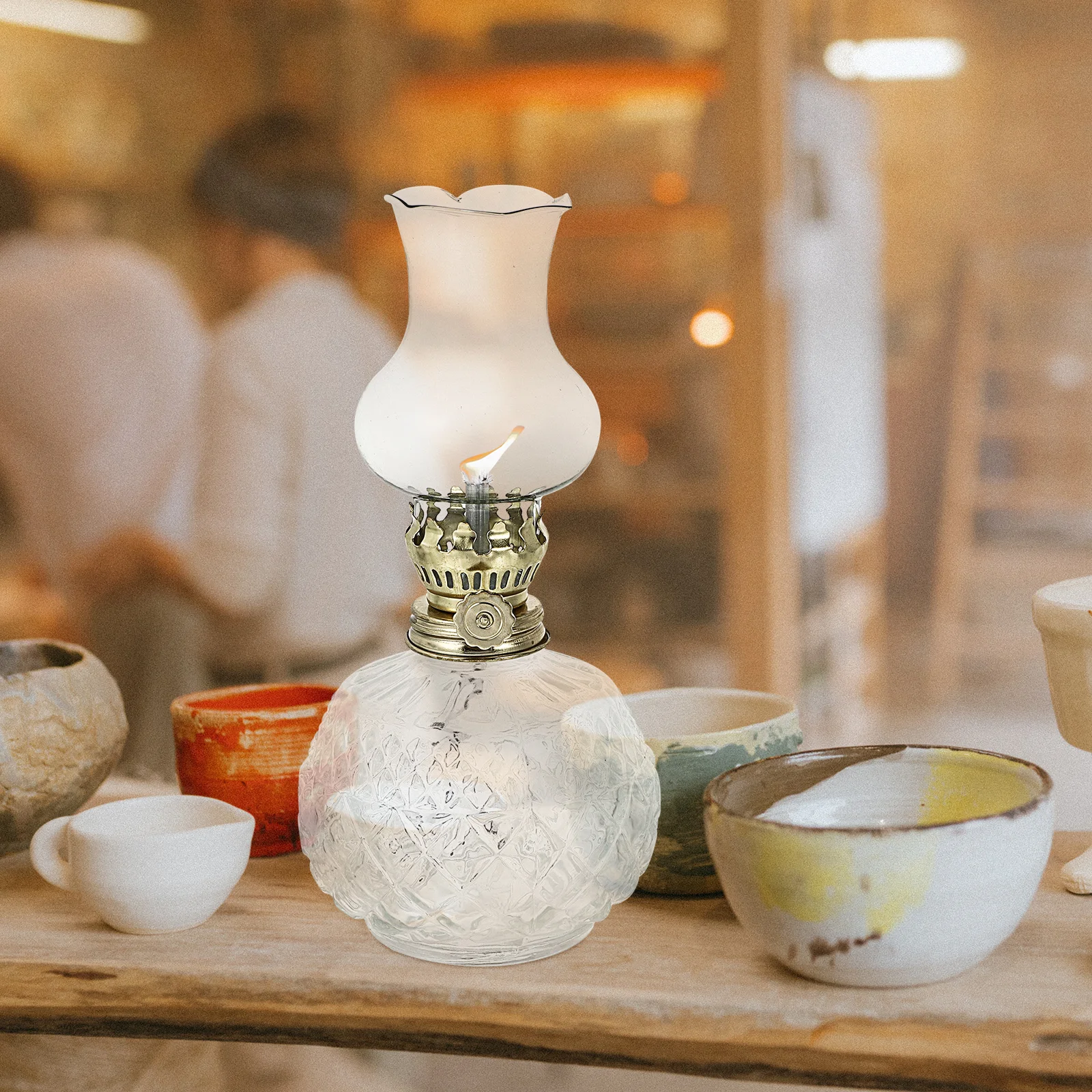 Transparent Glass Lamp with Retro Style Perfect for Home Decor Party Wedding Events Functional and Decorative Oil Light