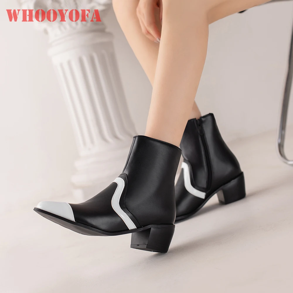 

2025 зимние новые европейские белые, черные женские ботильоны на высоком каблуке 5 см, офисная женская официальная обувь, большие размеры 11 42 44 48