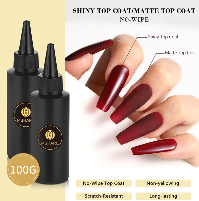 Mshare 100ml mattes Dec klack Gel politur UV-Gel für Maniküre kein Wisch gel glänzender Dec klack semi permanente Nagel kunst