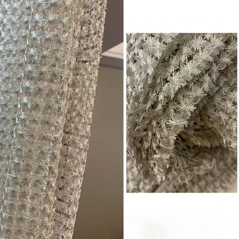 Modern Fashion Simple Water-soluble Tulle Embroidery Sheer Luxury Curtains for Living Room Bedroom Dining Woven