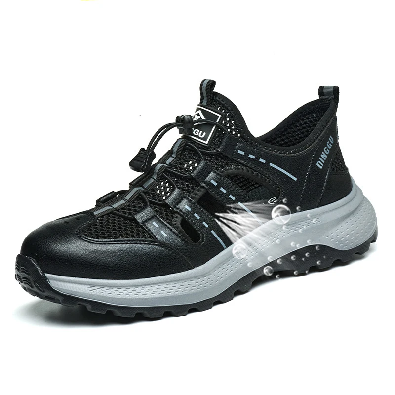 

Мужская мода, дышащие стальные носки, рабочая обувь, летние защитные ботинки, рабочие сандалии из мягкой кожи, безопасная обувь, безопасная