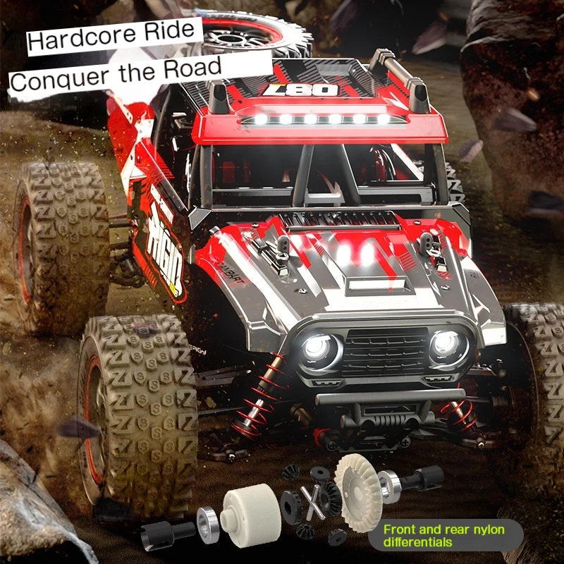 รถออฟโรด JJRC รุ่นใหม่ ขับเคลื่อน 4 ล้อ แบบไร้แปรงถ่าน พร้อมไฟ LED ขนาดเท่าของจริง ระบบกันสะเทือนแบบจำลอง
