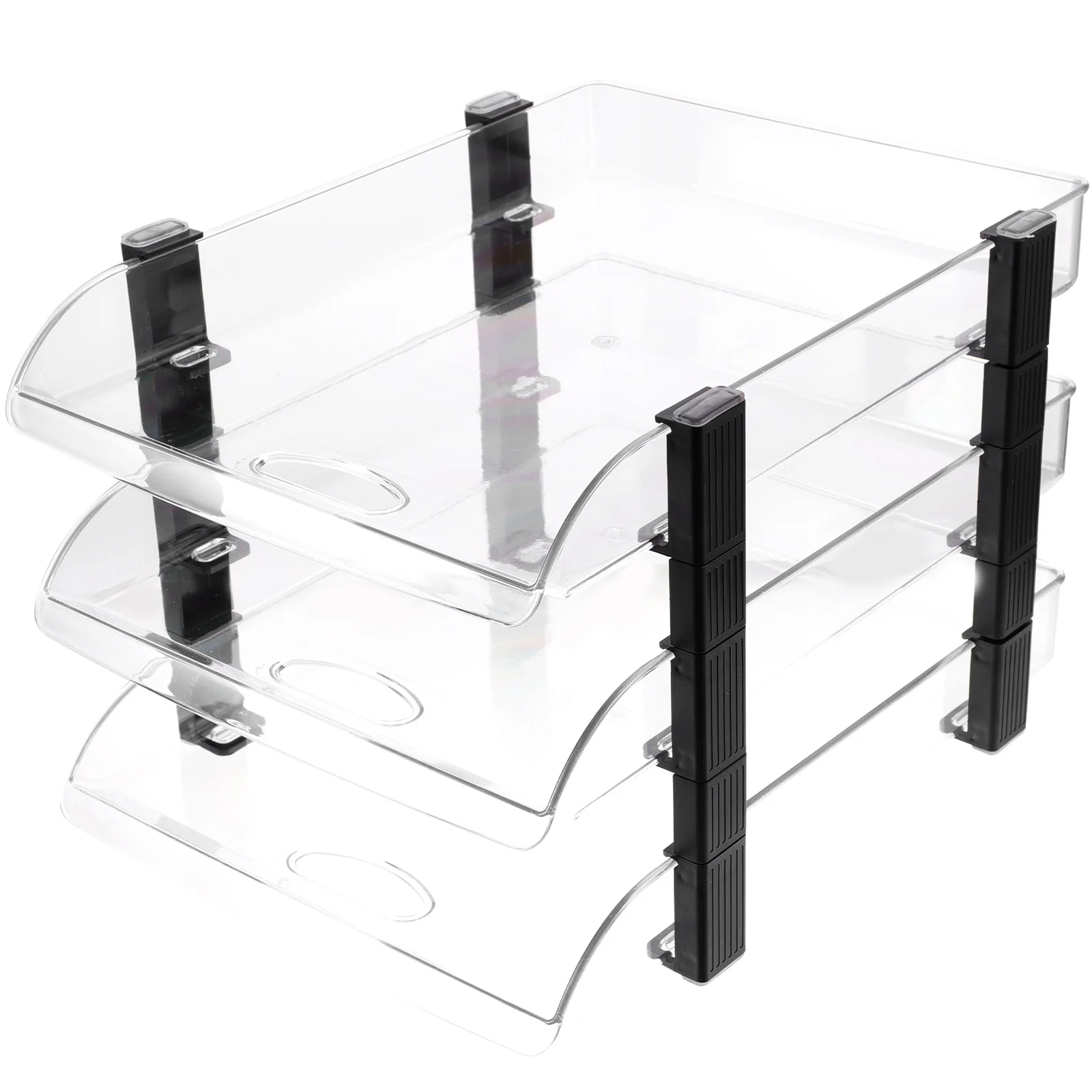 

Desktop Storage Rack Organizers for Papers Tray Office File Document Holder Letter Clear Tidy