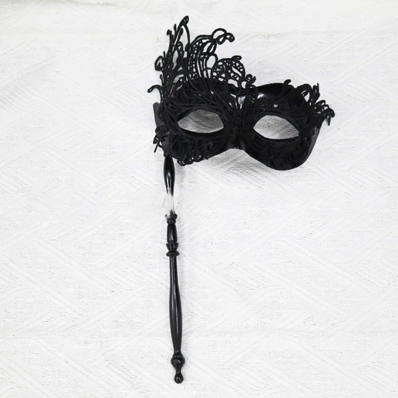 Lace Handheld Stick Mask Venetian Masquerade Masks For Women Mardi Gras Carnival Party Costumes Accessory