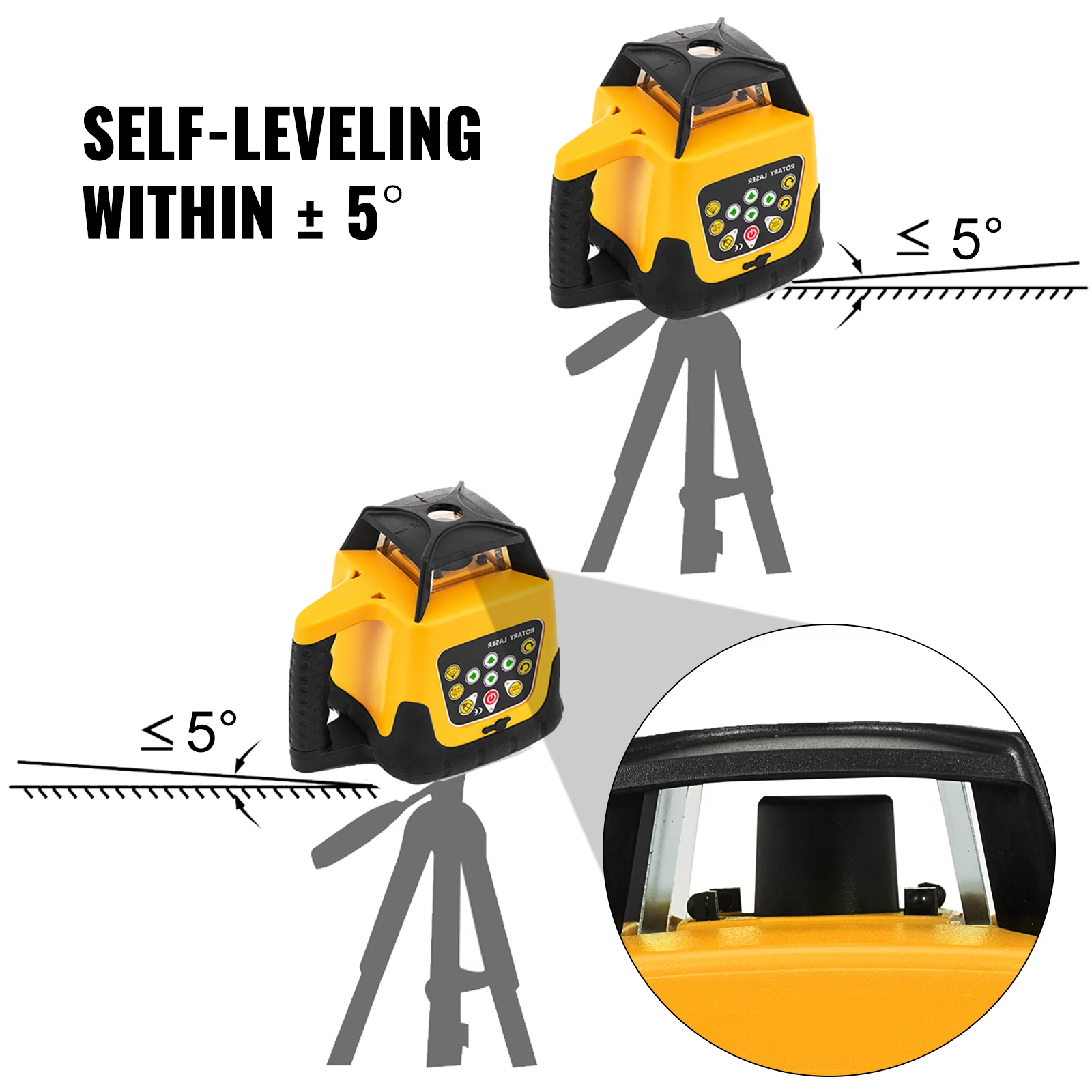 SucceBuy 360 Rotary Laser Level Self-Leveling 500m Vertical Horizontal Scanning Professional Powerful Measurement Construction Tool